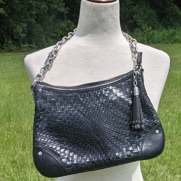 Cole Haan Handbags - Cole Haan shoulder Genevive black basket weave sho